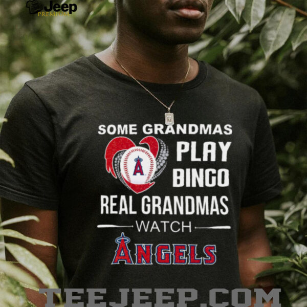 Angels Grandma Some Play Bingo Real Watch Baseball Shirt