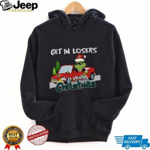 Athletics Grinch Christmas T Shirt Get In Losers We’re Stealing Christmas Holiday Tee