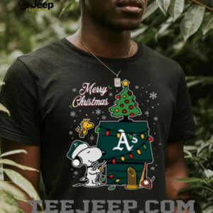 Athletics Merry Christmas Snoopy Baby T Shirt Holiday Baseball Tee