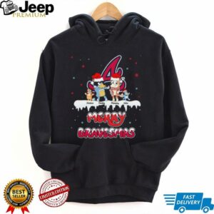 Atlanta Braves Bluey Family Christmas Shirt – Custom MLB Fan Tee – Personalized Name Holiday Matching Outfit Baseball Gift