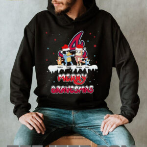 Atlanta Braves Bluey Family Christmas Shirt – Custom MLB Fan Tee – Personalized Name Holiday Matching Outfit Baseball Gift