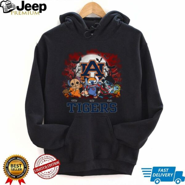 Auburn Tigers Halloween Stitch Horror Tee – Personalized NCAA Football Shirt – Custom Scary Gift for Fans, Men, Women & Kids
