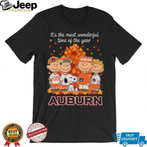 Auburn Tigers x Peanuts Fall T Shirt It’s the Most Wonderful Time of the Year