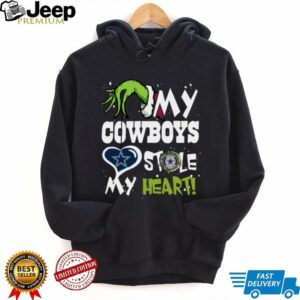 Santa Grinch X My Cowboys Football Stole My Heart Christmas Hoodie