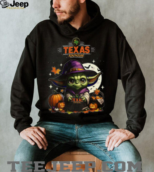 Baby Yoda Grogu Texas Roadhouse Halloween Star Wars Witch Pumpkin Funny T Shirt