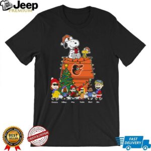 Baltimore Orioles Peanuts Christmas Tee – Custom Personalized MLB Shirt For Holiday Fun, Baseball & Winter Joy