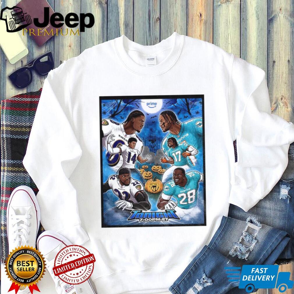 Baltimore Ravens vs Miami Dolphins NFL Football RIP Halloween 2025 poster shirt Baltimore Ravens vs Miami Dolphins NFL Football RIP Halloween 2025 poster shirt