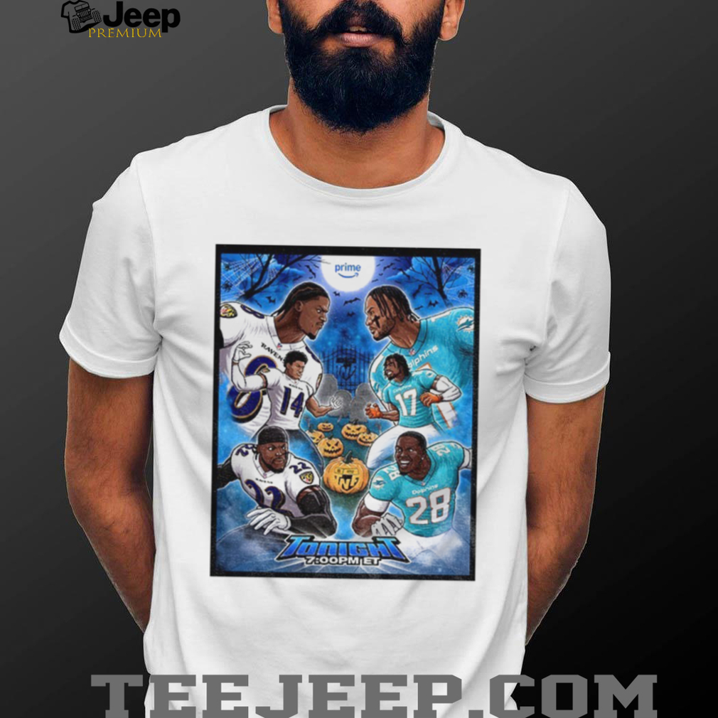 Baltimore Ravens vs Miami Dolphins NFL Football RIP Halloween 2025 poster shirt Baltimore Ravens vs Miami Dolphins NFL Football RIP Halloween 2025 poster shirt