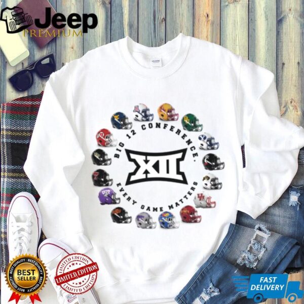 Big 12 Conference Football Every Game Matters Helmets T Shirt