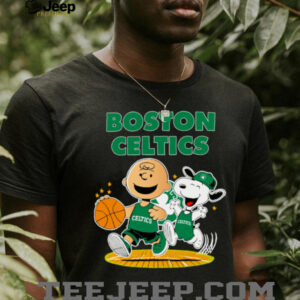Boston Celtics X Charlie Brown And Snoopy Playing Basketball Shirt