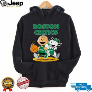 Boston Celtics X Charlie Brown And Snoopy Playing Basketball Shirt