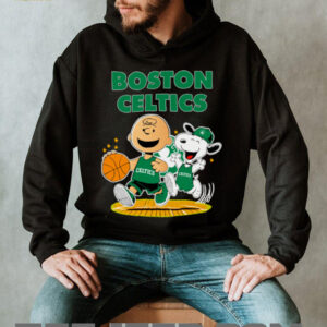 Boston Celtics X Charlie Brown And Snoopy Playing Basketball Shirt