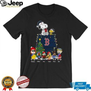 Boston Red Sox Christmas Tee – Custom Peanuts Style Personalized Shirt For Fans, Kids & Winter Baseball Cheer
