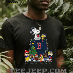 Boston Red Sox Christmas Tee – Custom Peanuts Style Personalized Shirt For Fans, Kids & Winter Baseball Cheer