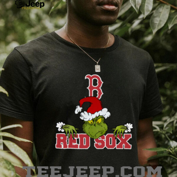 Boston Red Sox Logo Baseball Grinch Christmas T Shirt