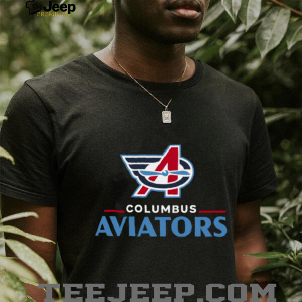Breakingt Shop Columbus Aviators Lockup Logo T Shirt