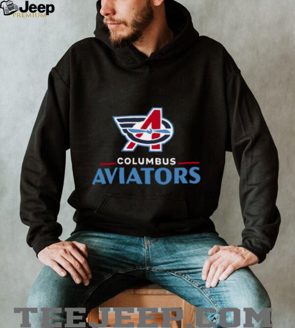 Breakingt Shop Columbus Aviators Lockup Logo T Shirt