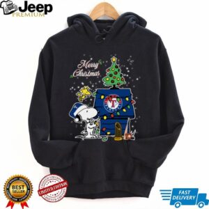 Texas Rangers Merry Christmas With Snoopy Baby T Shirt