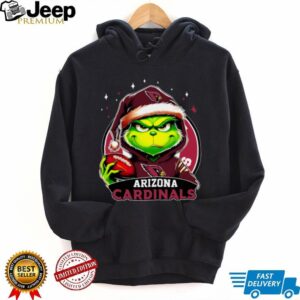 Cardinals X Grinch Wearing Santa Hat Merry Christmas 2024 Shirt