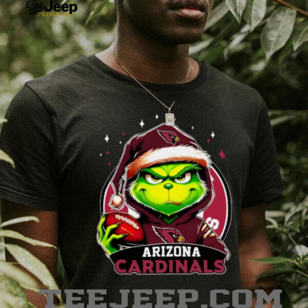 Cardinals X Grinch Wearing Santa Hat Merry Christmas 2024 Shirt