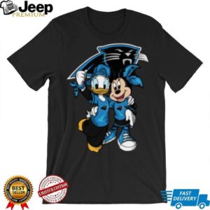 Carolina Panthers Donald Duck and Minnie Mouse Fan Shirt