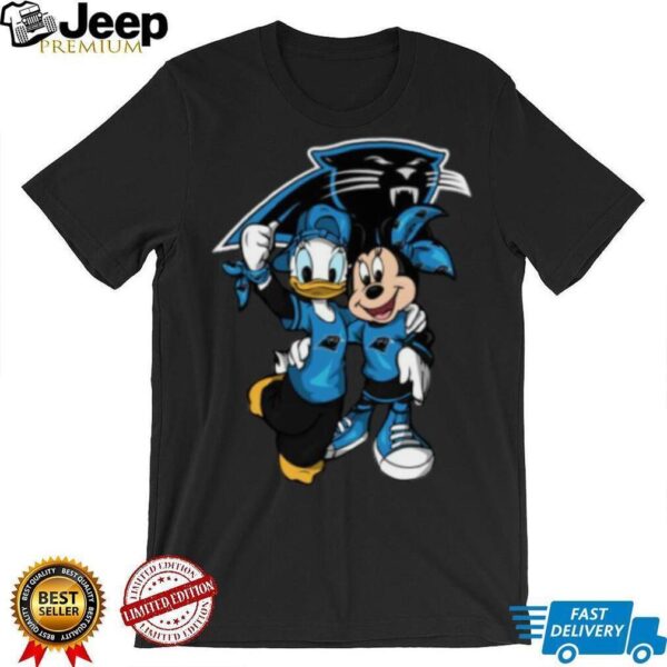 Carolina Panthers Donald Duck and Minnie Mouse Fan Shirt