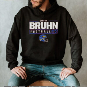 Carson Bruhn Rally Mens Red Kansas Jayhawks NIL Stacked Box Shirt