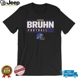 Carson Bruhn Rally Mens Red Kansas Jayhawks NIL Stacked Box Shirt