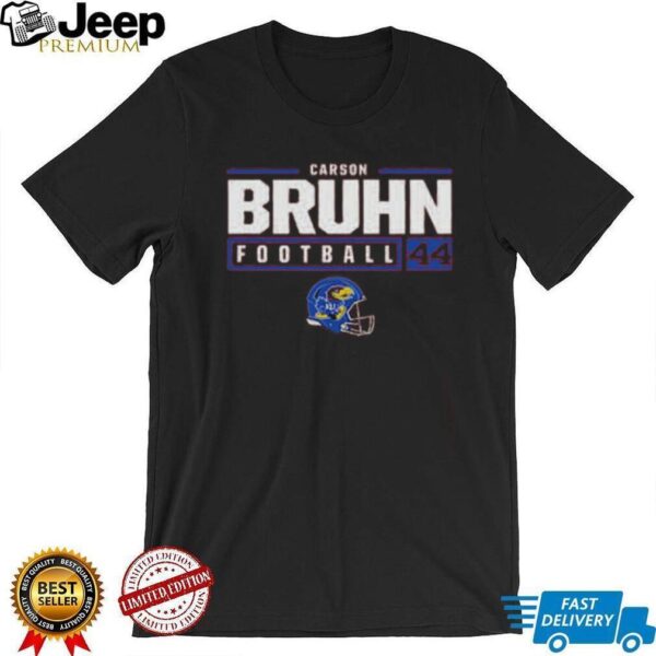 Carson Bruhn Rally Mens Red Kansas Jayhawks NIL Stacked Box Shirt