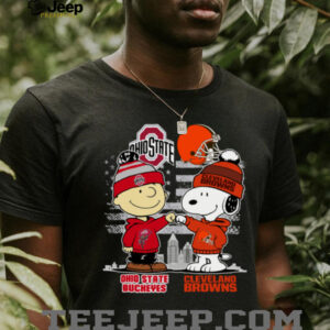 Charlie Brown And Snoopy X Ohio State Buckeyes Cleveland Browns Logo Shirt