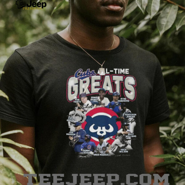 Chicago Cubs All Time Greats Legends Forever Santo Banks Sandberg Signatures Logo 2025 Shirt