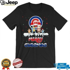 Chicago Cubs Custom Name Bluey Family Christmas Shirt – Personalized MLB Fan Tee – Holiday Baseball Gift for Men & Women