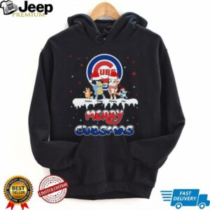 Chicago Cubs Custom Name Bluey Family Christmas Shirt – Personalized MLB Fan Tee – Holiday Baseball Gift for Men & Women