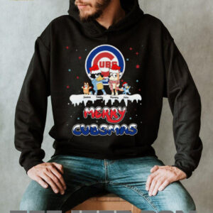 Chicago Cubs Custom Name Bluey Family Christmas Shirt – Personalized MLB Fan Tee – Holiday Baseball Gift for Men & Women