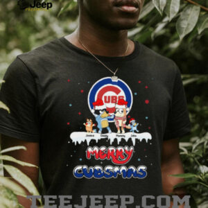 Chicago Cubs Custom Name Bluey Family Christmas Shirt – Personalized MLB Fan Tee – Holiday Baseball Gift for Men & Women