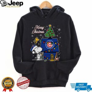 Chicago Cubs Merry Christmas Snoopy Baby T Shirt Holiday Baseball Tee