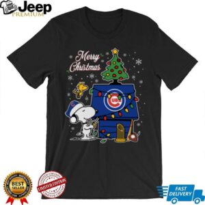 Chicago Cubs Merry Christmas Snoopy Baby T Shirt Holiday Baseball Tee