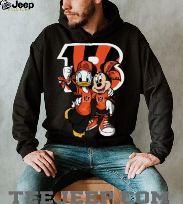 Cincinnati Bengals Disney Donald and Minnie T Shirt