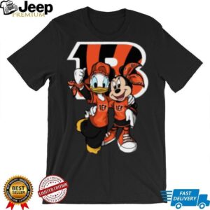 Cincinnati Bengals Disney Donald and Minnie T Shirt