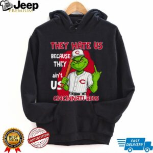 Cincinnati Reds Grinch T Shirt They Hate Us Because They Ain’t Us Funny Christmas Tee