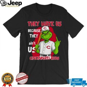 Cincinnati Reds Grinch T Shirt They Hate Us Because They Ain’t Us Funny Christmas Tee