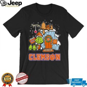 Clemson Tigers Grinch and Snoopy Nuts Welcome Christmas T Shirt