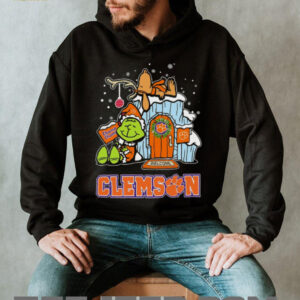 Clemson Tigers Grinch and Snoopy Nuts Welcome Christmas T Shirt