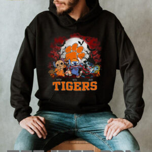 Clemson Tigers Spooky Season Stitch Horror Shirt – Custom NCAA Football Tee – Personalized Halloween Gift for College Sports Fans