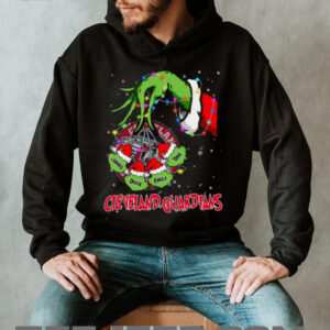 Cleveland Guardians Custom Name Grinch Xmas Lights Shirt – Personalized MLB Baseball Fan Holiday Gift Tee