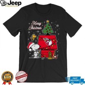 Cleveland Guardians Merry Christmas Snoopy Baby T Shirt Holiday Baseball Tee