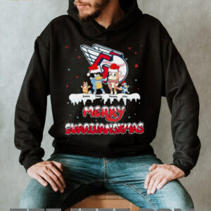 Cleveland Guardians Personalized Bluey Family Christmas Tee – Custom MLB Fan Shirt – Holiday Gift Baseball Outfit for Fans