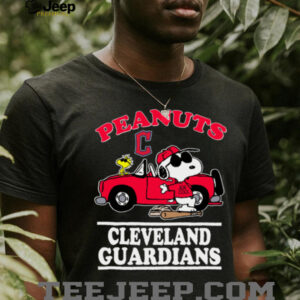 Cleveland Guardians Snoopy Peanuts Car Baseball T Shirt Cleveland Guardians Snoopy Peanuts Car Baseball T Shirt