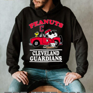 Cleveland Guardians Snoopy Peanuts Car Baseball T Shirt