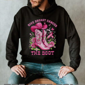 Cowboy boot give breast cancer the boot vintage shirt